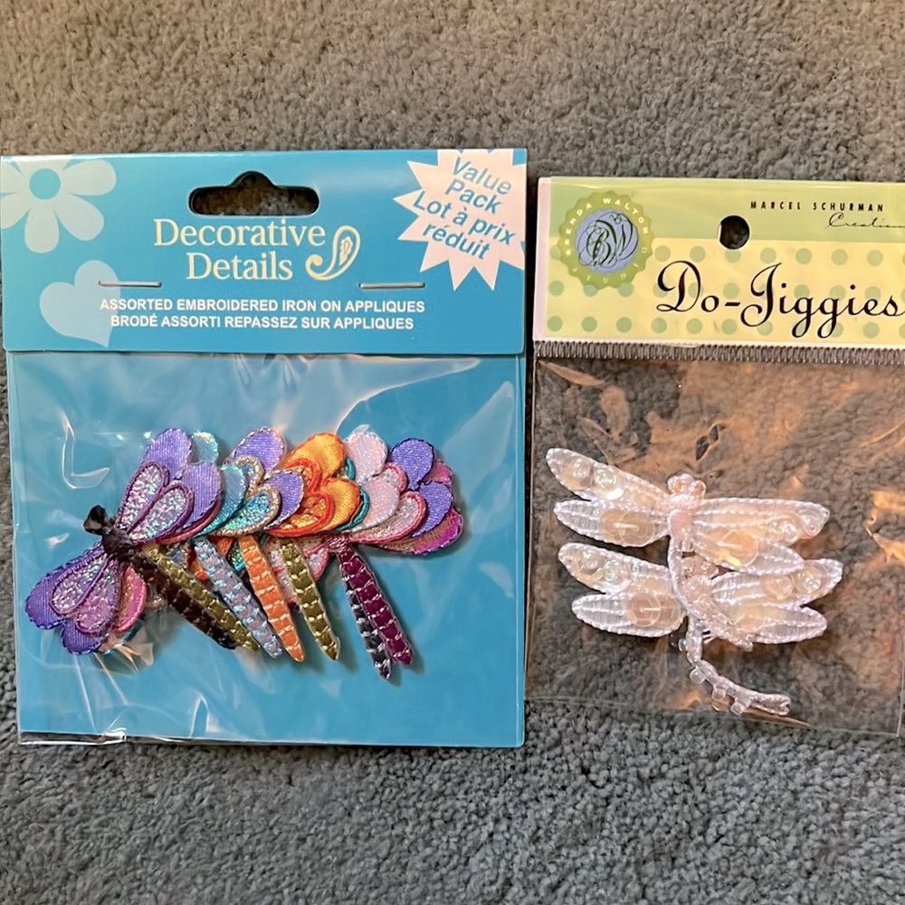 Decorative Details Scrapbook Stickers Patches Dragonfly Dragonflies Appliqué NEW